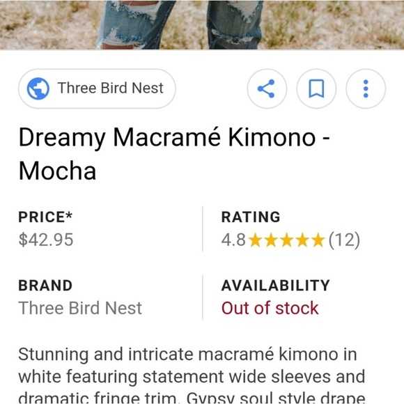 Dreamy Macrame Kimono in Mocha - Picture 6 of 10